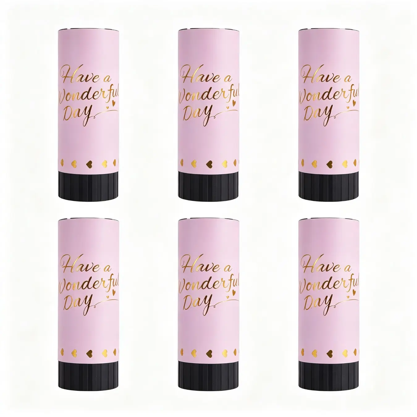 Confetti Cannon Set, 6-Piece Compressed Air Party Launcher, Includes Gold Foil and Biodegradable Paper Rings, Perfect for Weddings, Birthdays, Graduations, Confetti Popper