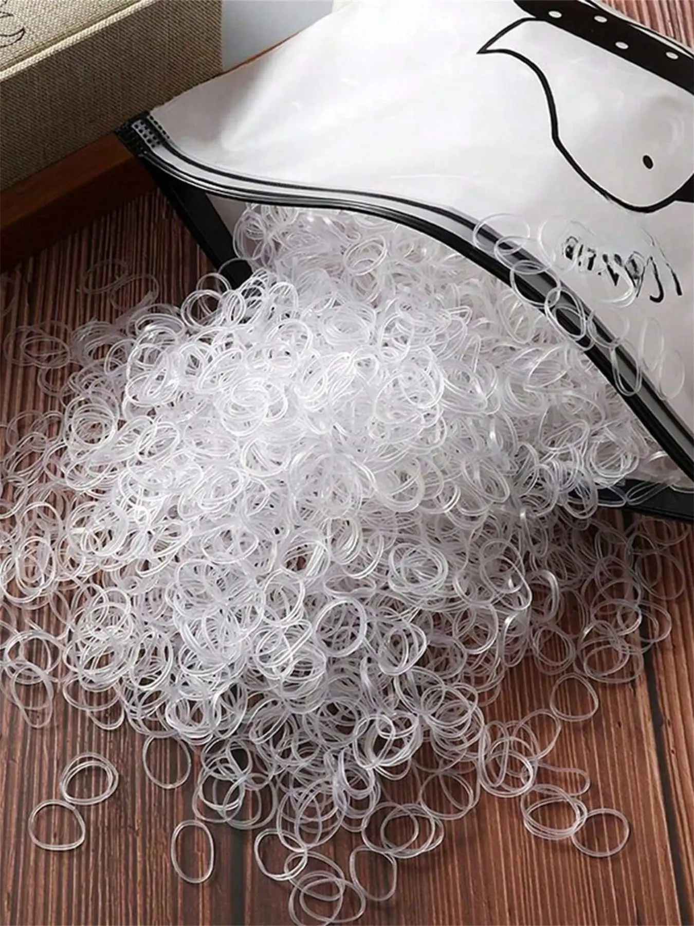 500 Transparent Mini Elastic Hair Bands, Disposable Clear Rubber Bands, High Stretch Non-Slip Small Headbands, Girls' Braiding Daily Use