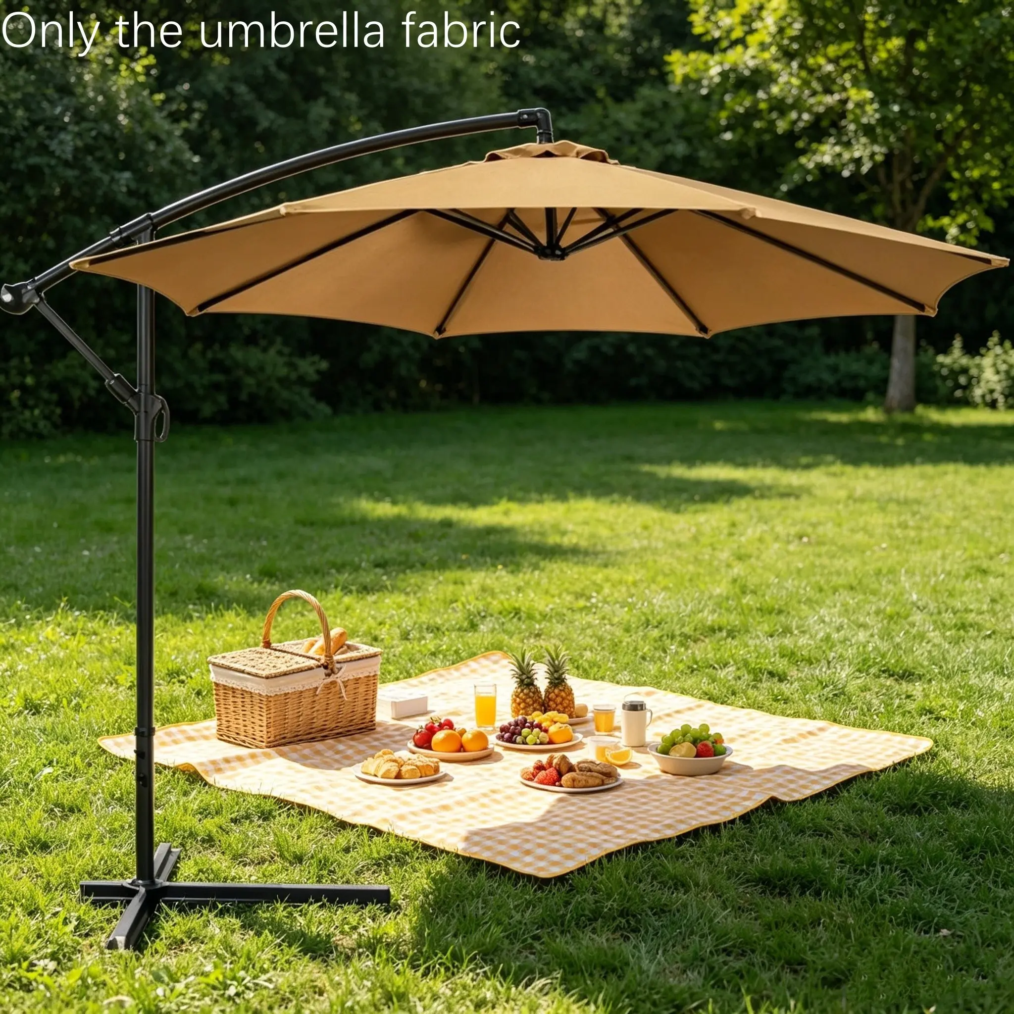 Outdoor Patio Umbrella Fabric Replacement, Upf50+ UV Protection, High-Density Polyester, Tear-Resistant, Fits Most Brands