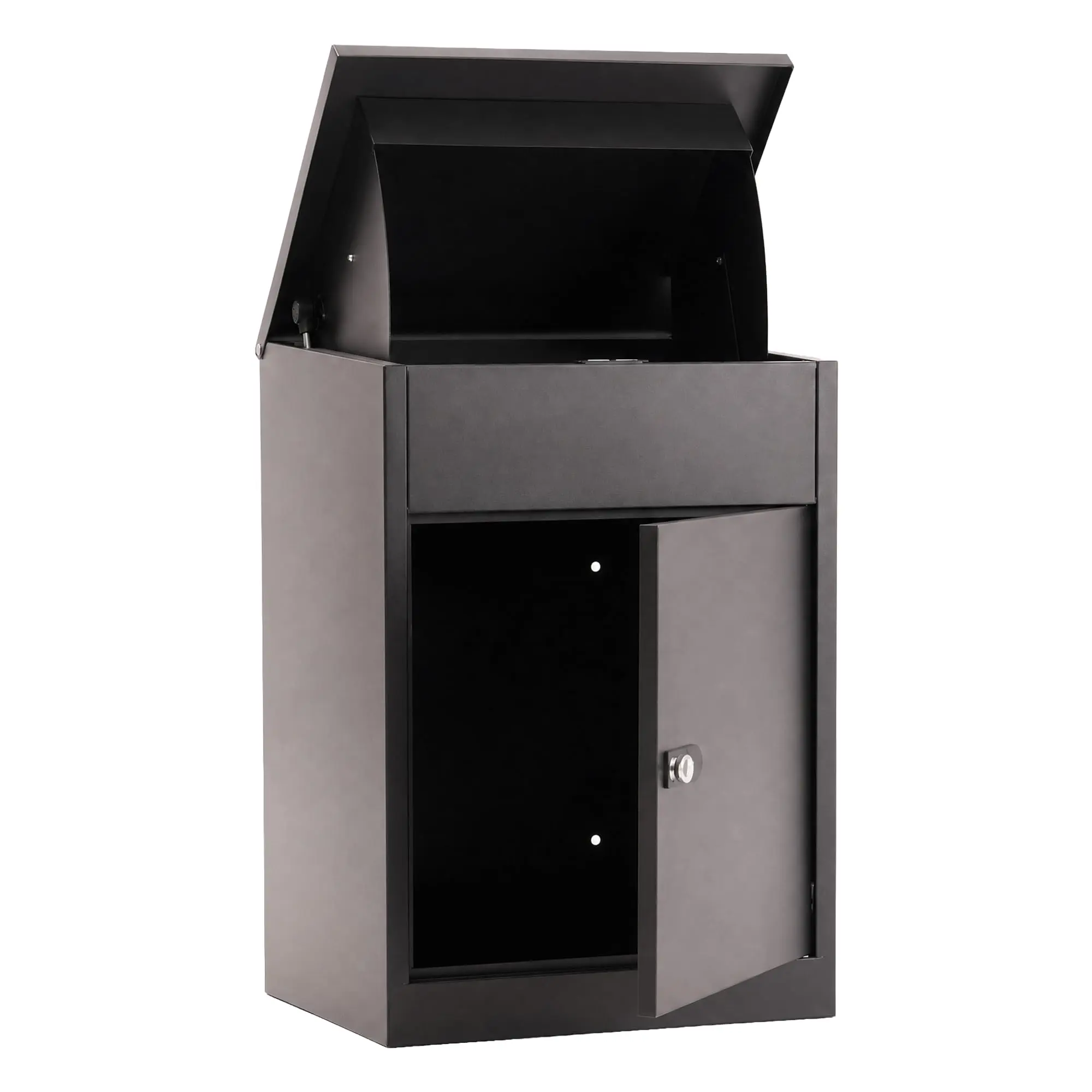 Lockable Parcel Drop Box for Porch, Weatherproof Mailbox, Steel Package Security Box Wall Mount or Freestanding, Anti-Theft Delivery Box for Packages, Letters & More