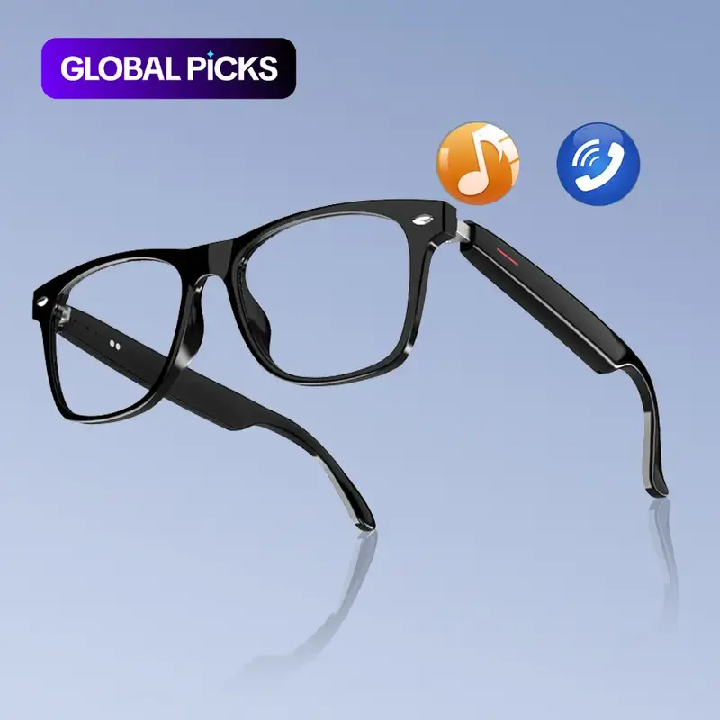 Smart Glasses with Mic, Wireless Audio Glasses with Transparent Lenses for Listening to Music & Calling, for Home & Daily Use, Wireless Audio Eyewear #GLOBAL PICKS