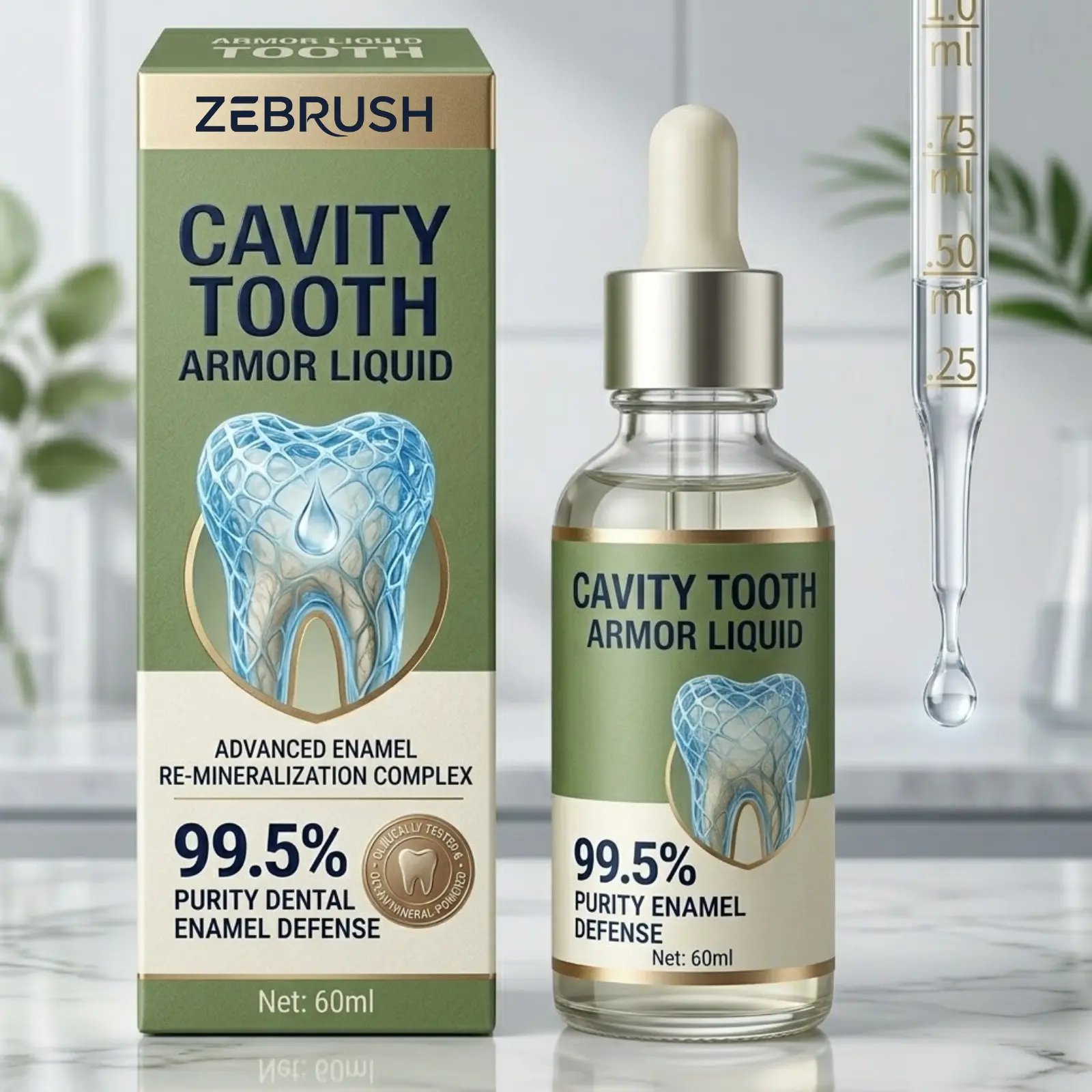 2.03 Oz Hydroxyapatite Teeth | Cavity Tooth Armor Liquid | Teeth with Remineralization Drops | Protects Tooth Enamel And Helps Keep Gum Healthy Oral Hygiene Essentials Oral Care
