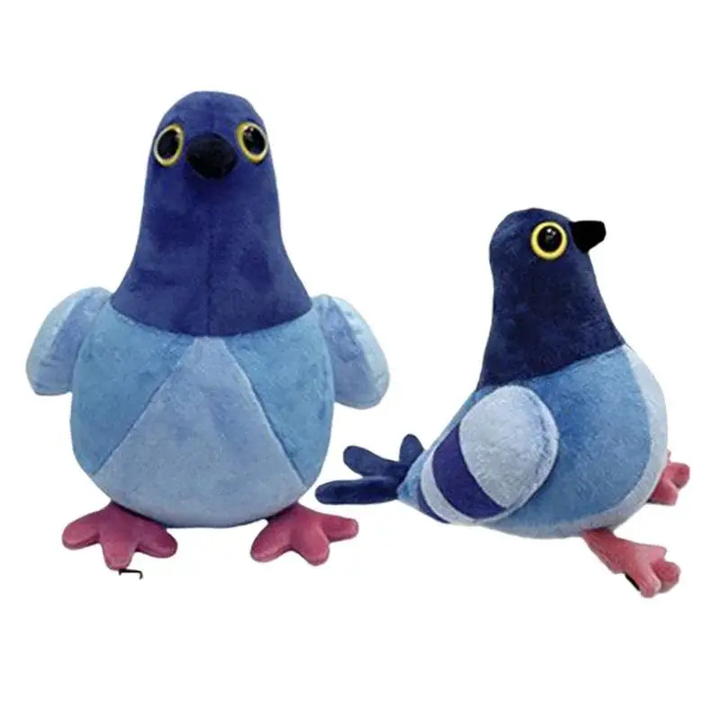 1PC 100% New High-Quality 17/27cm Soft Simulation Pigeon Toy, Blue Cartoon Peace Dove Plush Doll, Whimsical Home Decor Room Decor Item, Plush Doll Party Gifts for Birthdays