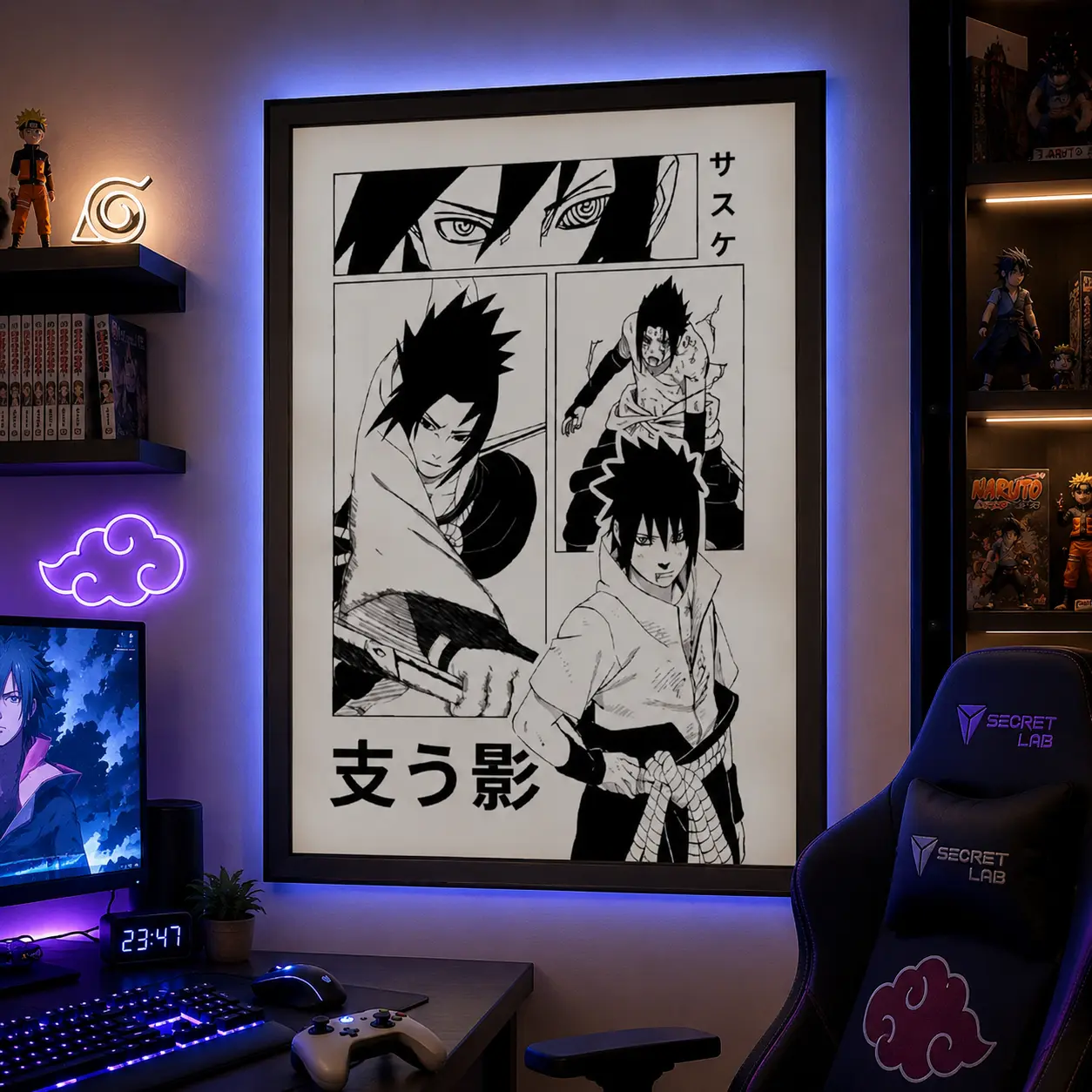Sasuke Uchiha Poster, Naruto Wall Art, Naruto Shippuden Anime Poster