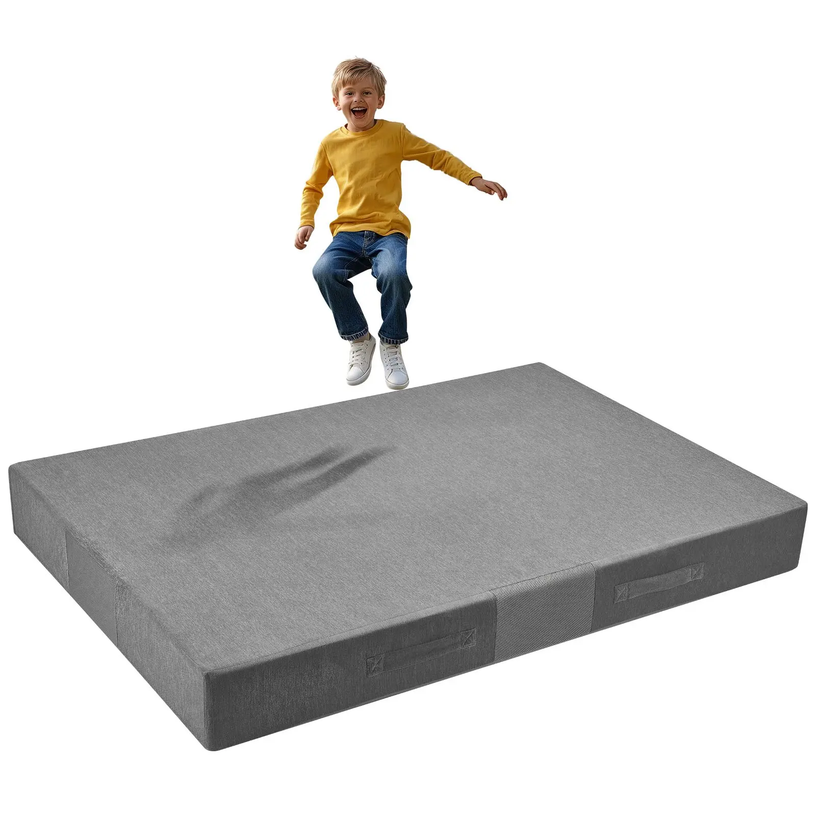VEVOR Indoor Shock-Resistant Crash Pad, 6x4 ft Thick Foam Pad with Machine Washable Cover, Giant Pillow Mat for Kids' Motor Development, Ideal for Jumping, Climbing Gymnastics