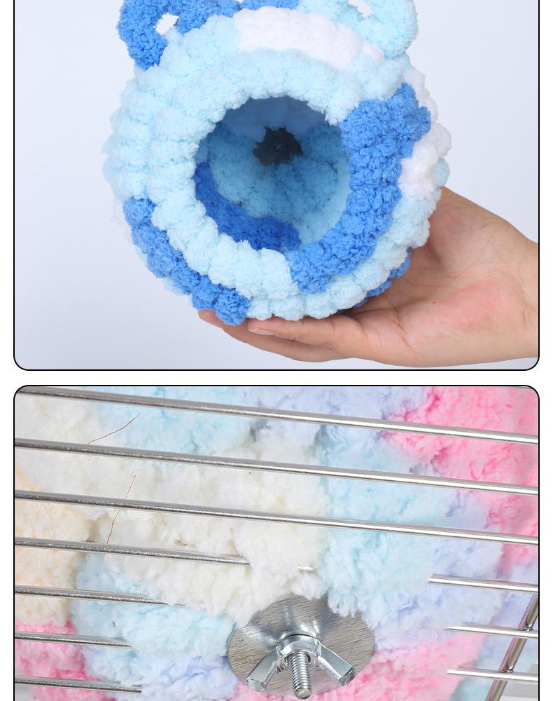 Cozy Plush Bird Nest, Warm Snuggle Hut for Parrots Parakeets, Thick Fleece Hanging Tent for Winter Sleep
