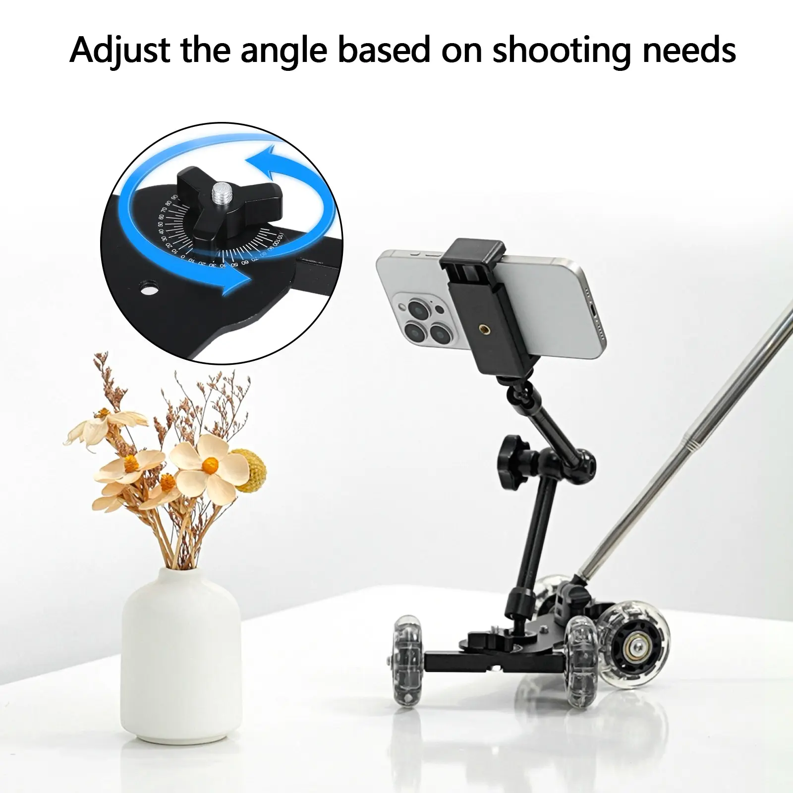 6pcs Camera Slider Kit, Mini Video Dolly Set for Creative Angles, Filmmaking Stabilizer for Action Cameras and Dslrs, Compact and Portable