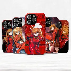 *Neon Genesis Evangelion* (NGE) Asuka-themed rugged phone case, compatible with iPhone 11–17 Pro Max/Plus series and Samsung Galaxy S23– series.