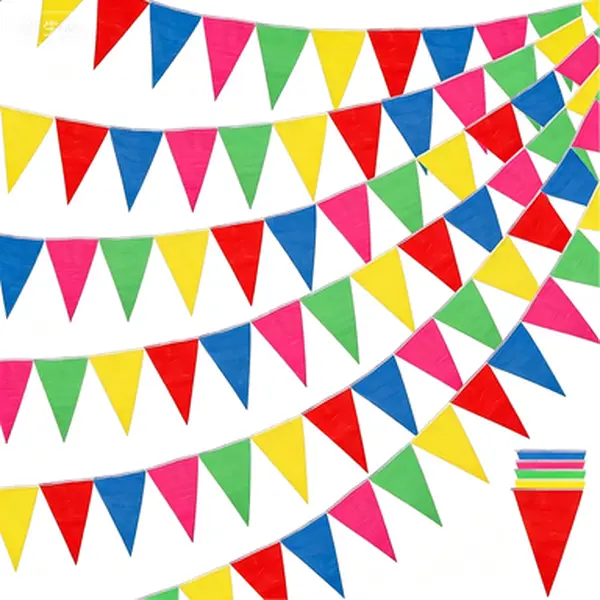 Colorful Pennant Banner 1020ft 720pcs Triangle Flags Bunting String Garland, Multicolor Bulk Decor for Grand Opening Carnival Theme Birthday Party Outdoor Events Classroom Decoration