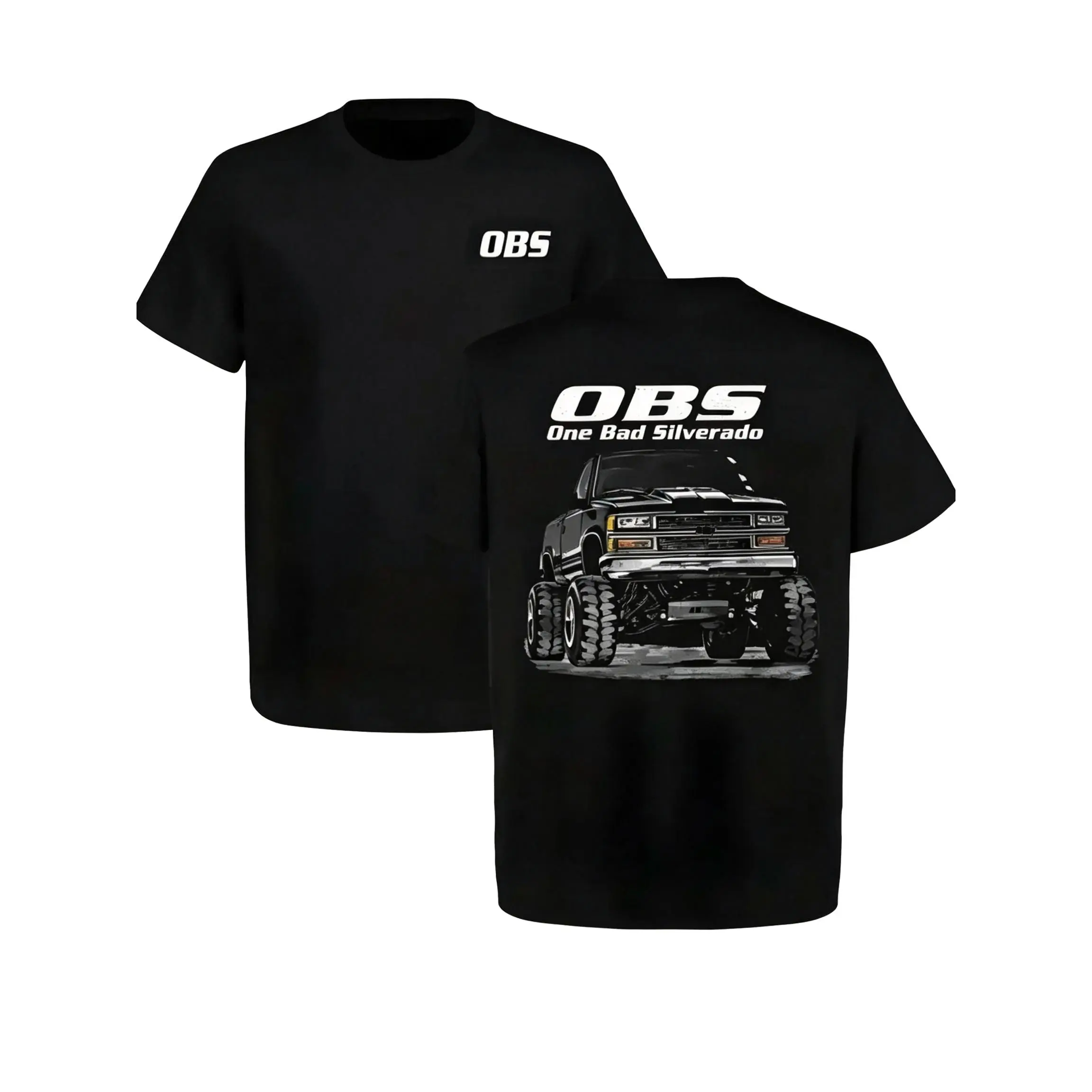 [100% Cotton] Chevrolet OBS Silverado "One Bad Silverado" Lifted Truck Graphic T-Shirt graphic tee