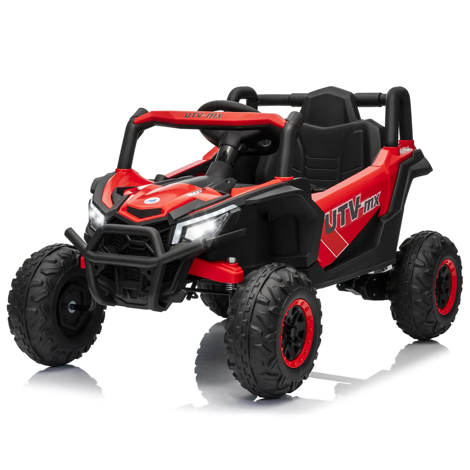 12V Kids UTV Electric Ride-On Truck – 2WD/4WD Convertible, Parental Remote Control, EVA Wheels, 4 Spring Suspension, Safety Belt, Wireless, LED Lights, Double Doors
