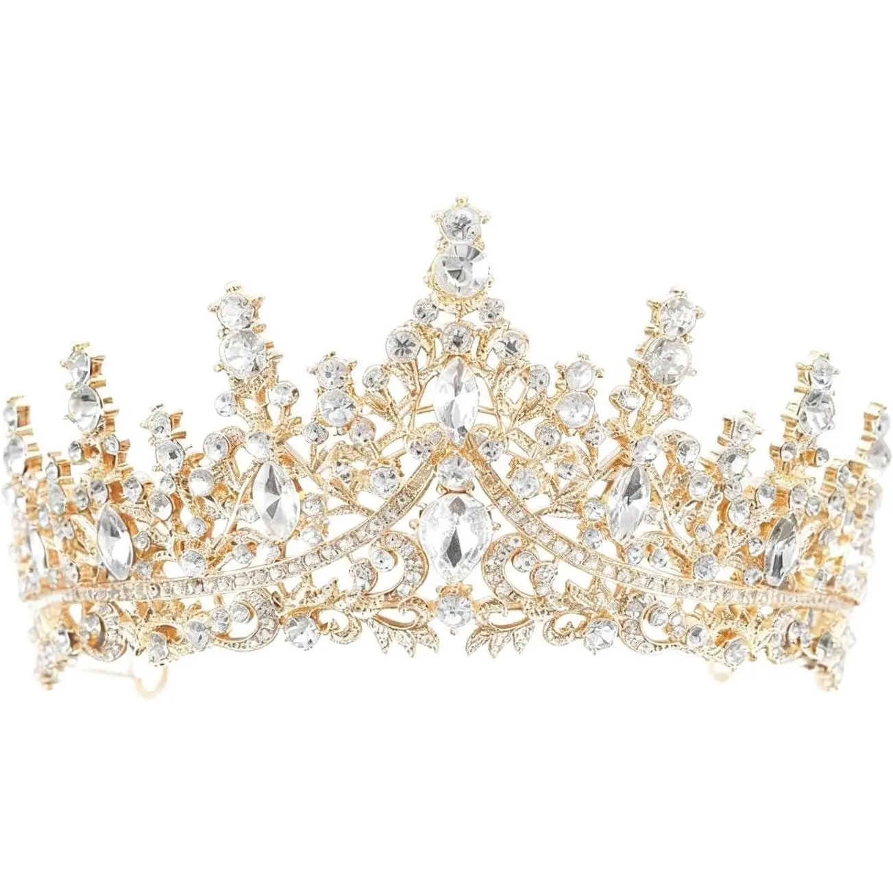 3 count Baroque  Crown Set, Tiara Earrings Necklace  Headband Tiaras and Crowns