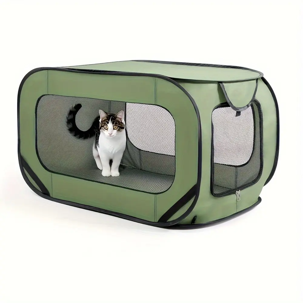 Foldable Dog Kennel for Large Dogs, Portable Dog Crate, Pop-Up Indoor/outdoor Pet Cage, Car Seat Travel Bed, Pet Bed