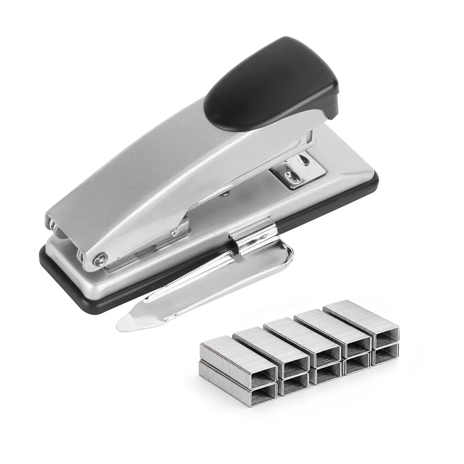 Desktop Stapler with Puncher, Includes 1000 Staples, Metal Material, Compatible with 24/6, 26/6 Staples, Ideal for Crafts, Paper Binding, Office Supplies, Binder Accessories