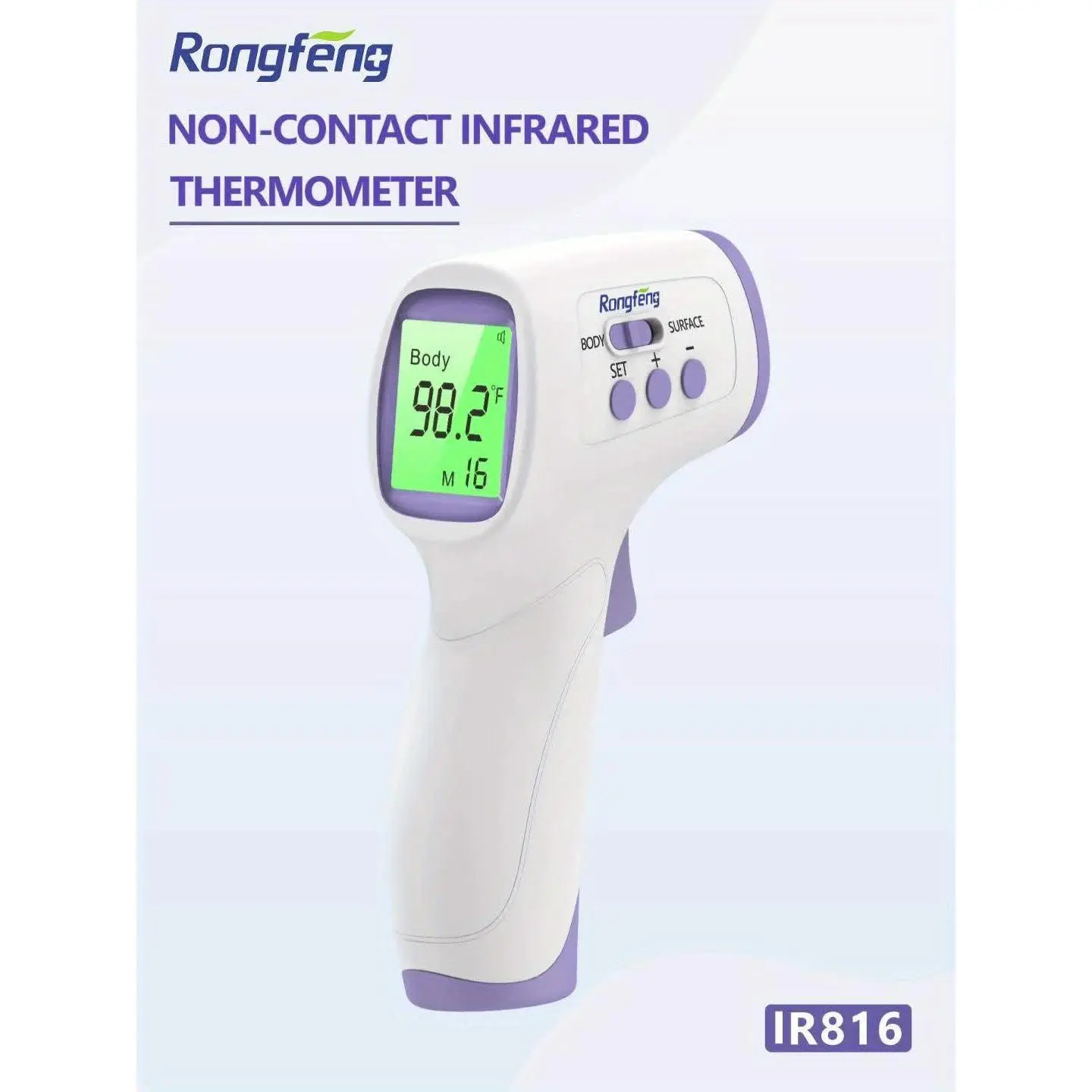 1/2PCSDigital Thermometer for Adults, No Touch Forehead Thermometer, 2in 1 Surface Mode Infrared Thermometer with Fever Alarm And Instant Accuracy Reading