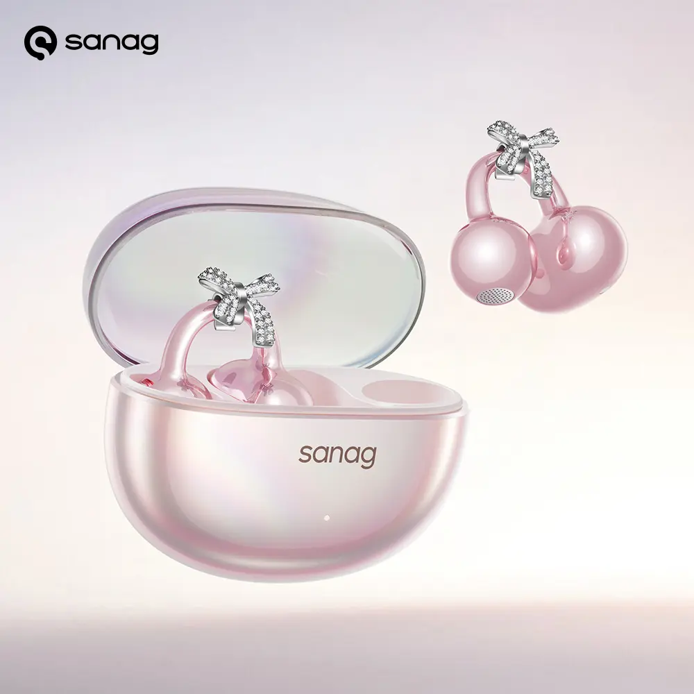 * Featured Earphones * sanag S6S Nova ear clip on earphone for iPhone for Android for Samsung wireless Bluetooth women accessories earring headphones open design sports running fitness yoga exercise earbuds festive holiday gifts birthdays anniversary gift
