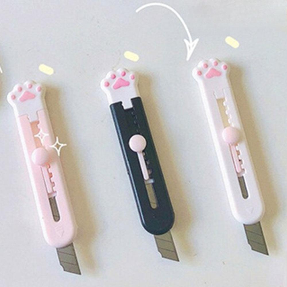 Cute Cat Paw Design Mini Portable Safety Paper Cutter, 1 Count Multifunctional Unpacking Tool, Multifunctional Stationery, Office Cutting Supplies for Home School Dormitory, Office Gadgets