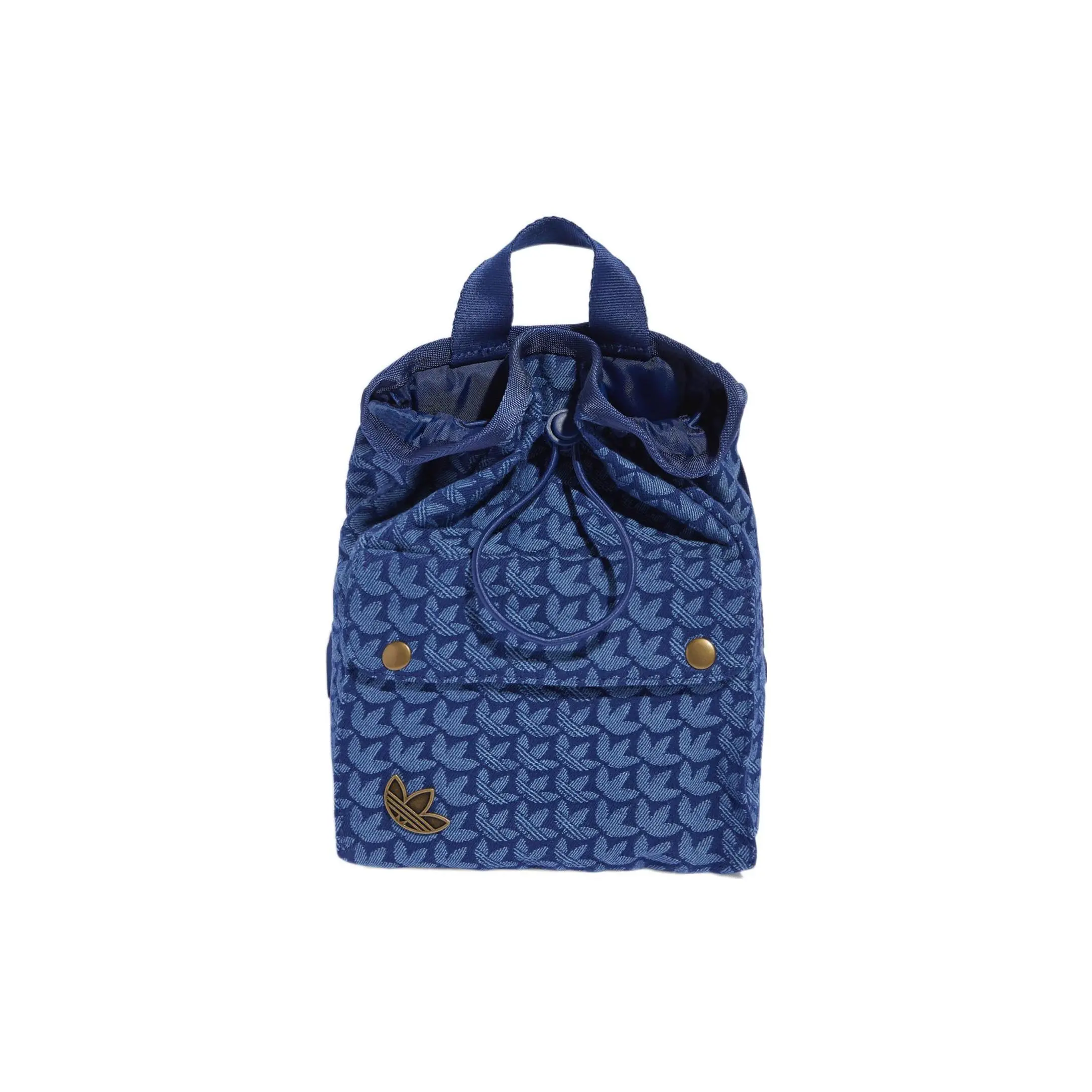 Adidas Originals Trefoil Logo-Print Zippered Mini Backpack for Women – Woven Fabric, Blue