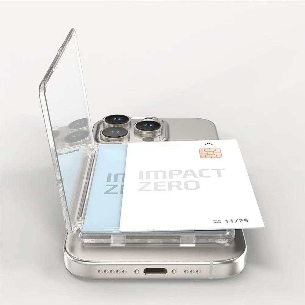 Open-style card holder for bus cards and bank cards, portable transparent PC magnetic card holder, magnetically attached to the phone