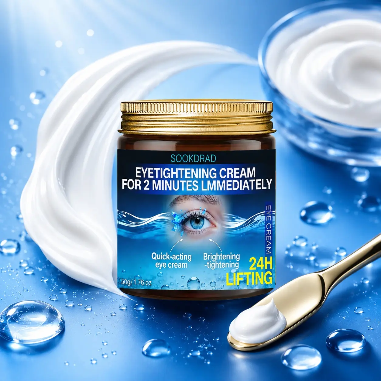 eye tightening cream, quick acting, brightening, tightening, 24h lifting, eye area, 50g/1.76 oz