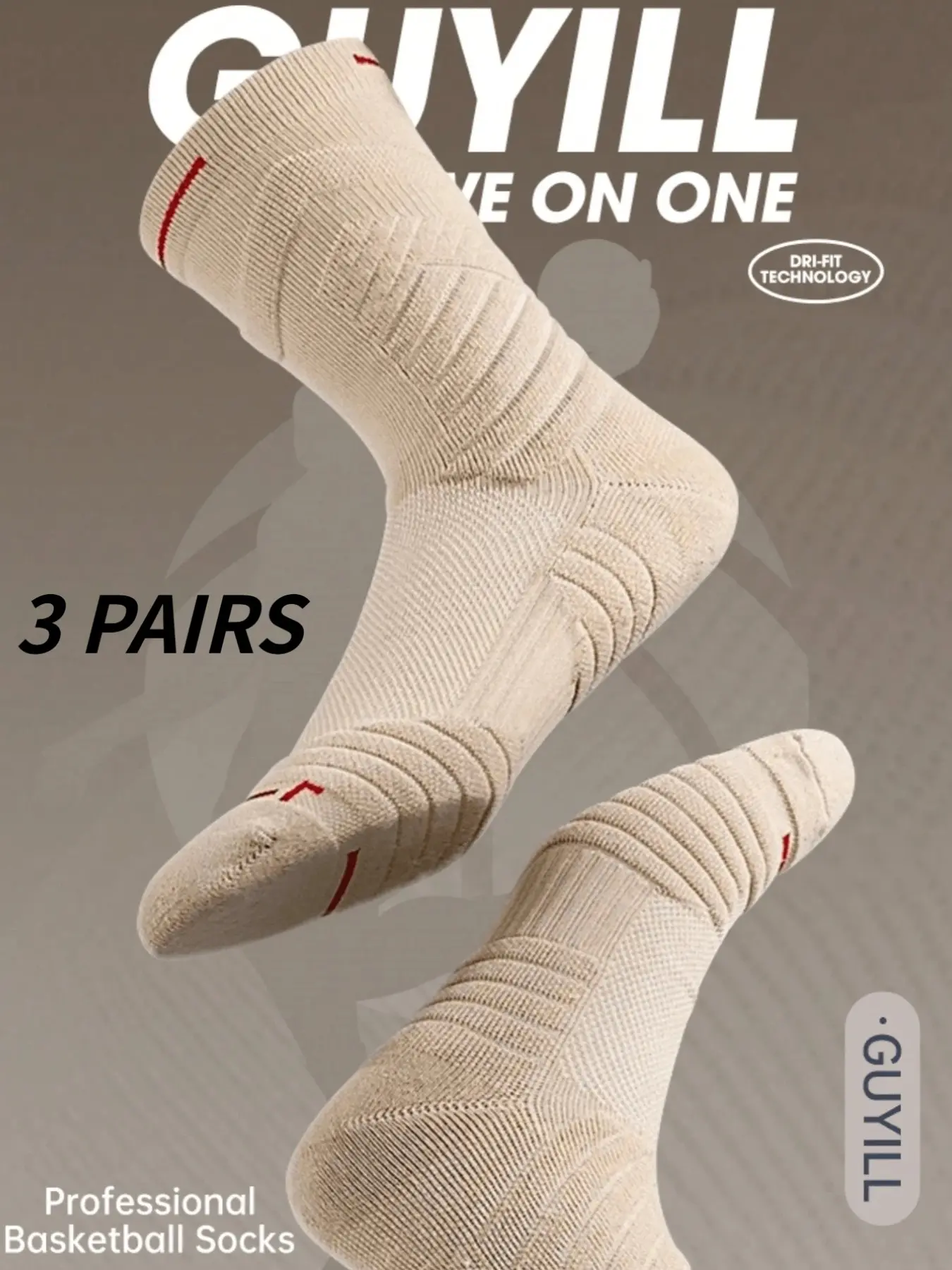 3 pairs of two-tone basketball socks, thickened men's terry-cloth sole socks, compression soccer/running/outdoor socks, men's mid-calf sports socks, suitable for fall and winter wear.