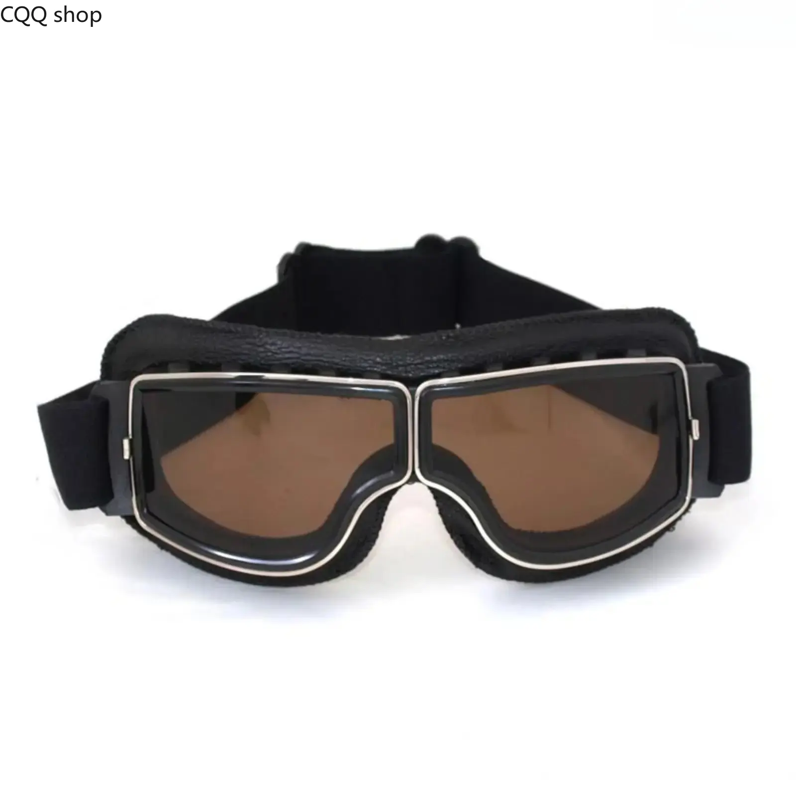 Vintage Motorcycle Riding Goggles - Leather-Metal Frame, Adjustable Strap, Multi-Lens, Windproof, UV400 Sports Eyewear, Motorcycle Accessories, Riding Glasses for Motorbike Cruising, Cosplay, Retro Aviator Use, Anti-Glare