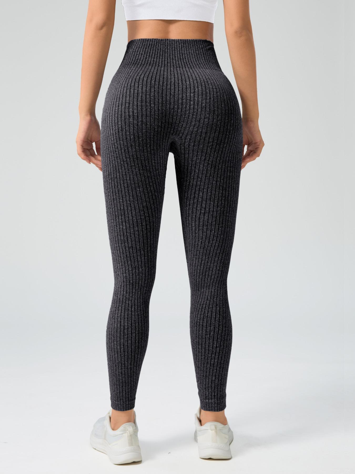 Women's Solid Sports Leggings, Casual Comfy Breathable Skinny Pants, Skinny Yoga Bottoms for Yoga Gym Workout Running, Ladies Sportswear for All Seasons, Womenswear, High Waisted Leggings
