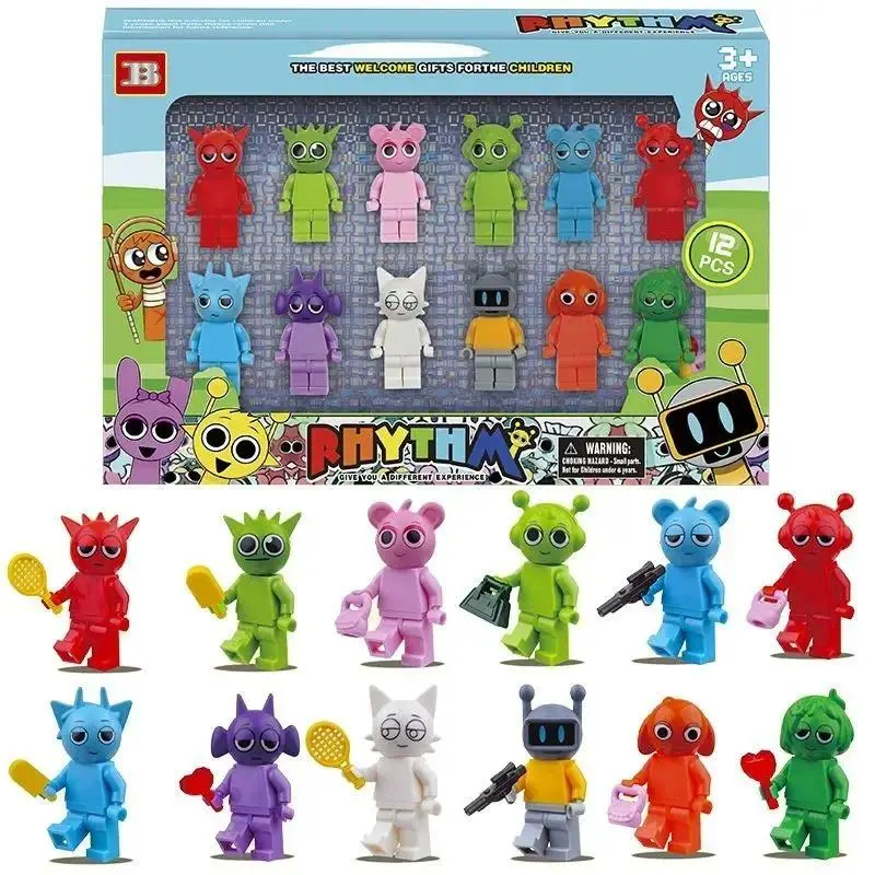 2026 hot item 12Pcs/Set Sprunki Action Figures Building Blocks Set Toy Collectible Anime Game Doll for Fans Birthday Christmas Gifts
