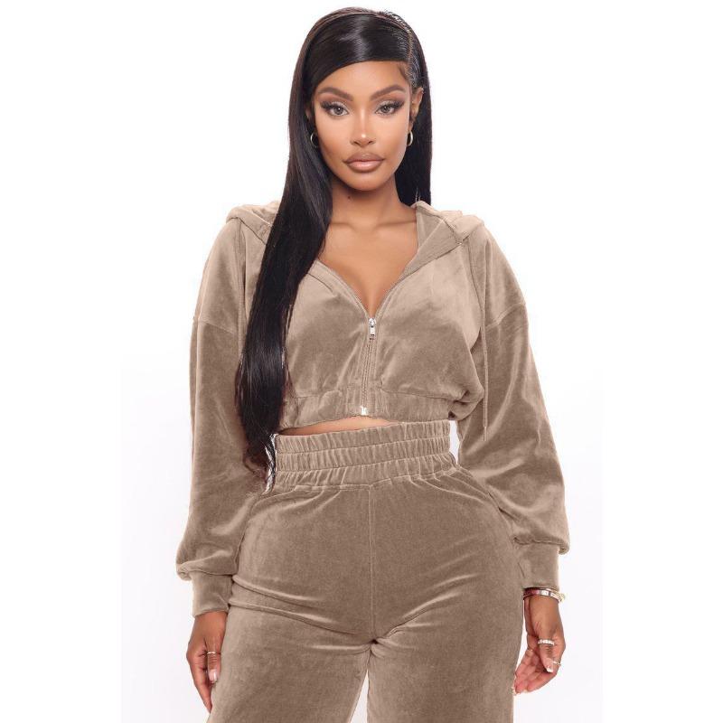 Zipper jacket straight pants suit casual sports