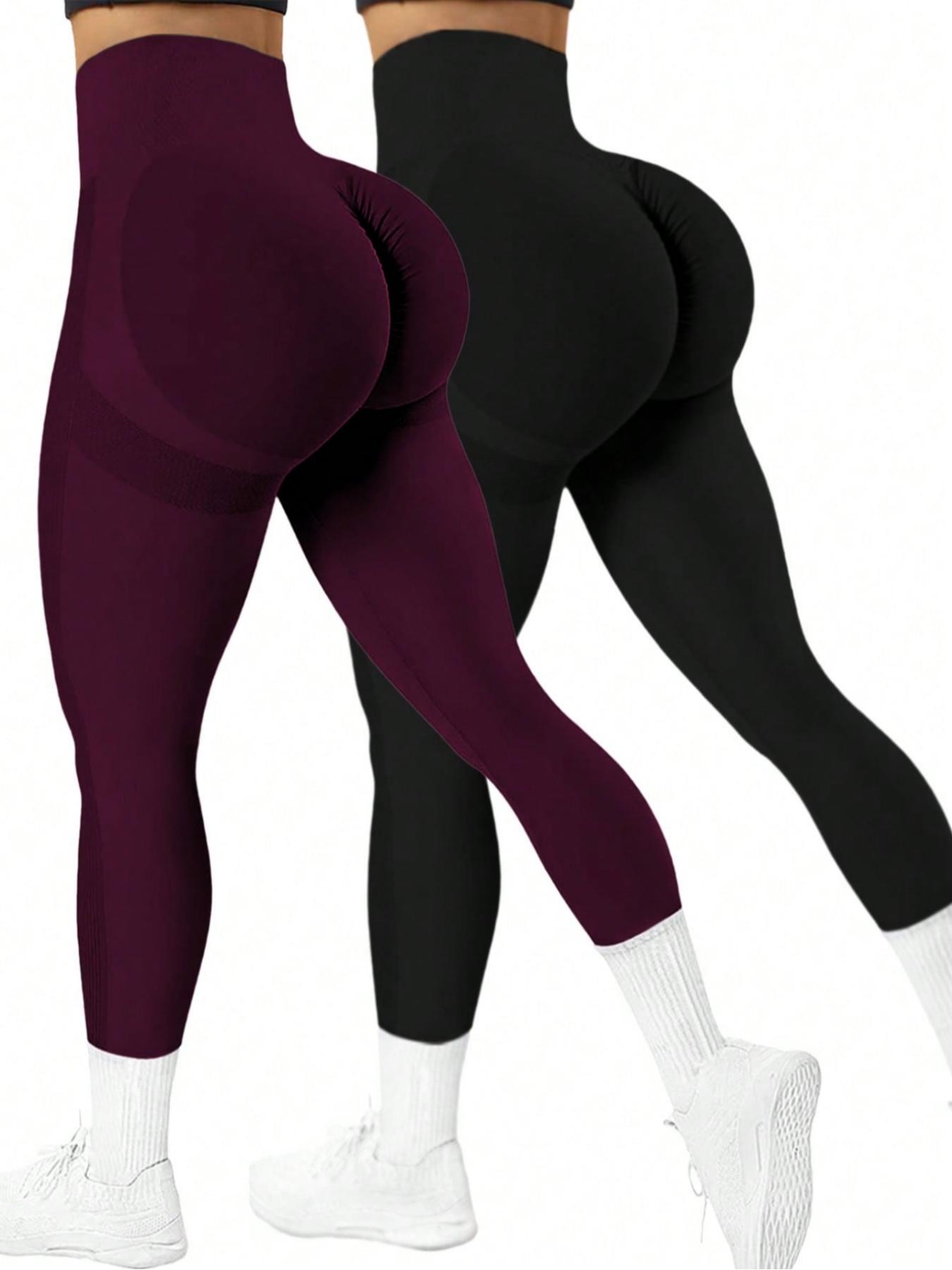 Women's Solid Color High Waist Sports Leggings, Breathable Comfortable Skinny Pants, Ladies Sportswear for Yoga Gym Workout Women's Solid Color High Waist Sports Leggings, Breathable Comfortable Skinny Pants, Ladies Sportswear for Yoga Gym Workout