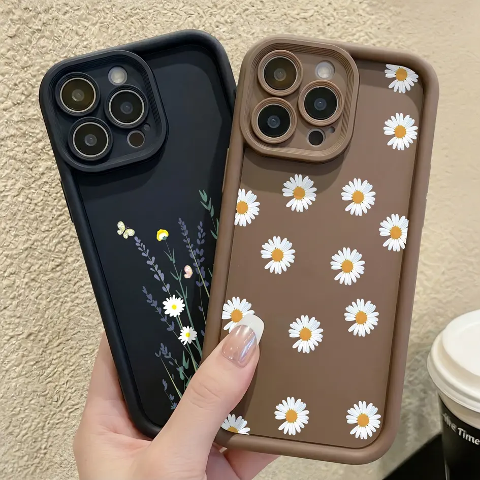 Shockproof Case For Samsung Galaxy A17 A16 A15 A14 A13 A33 A34 A35 A36 A52 A53 A54 S26 S25 S24 S23 S22 S21 Ultra FE Camera Protection Cute Daisy Cover