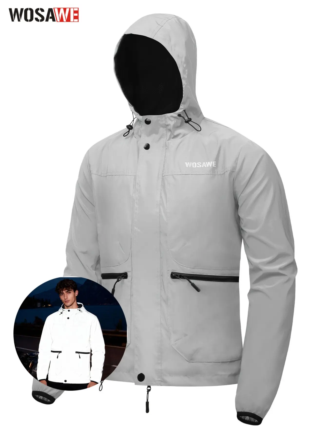 WOSAWE Unisex Windproof Reflective Jacket For Motorcycle Bicycle Multiple Riding Styles Cycling Jackets