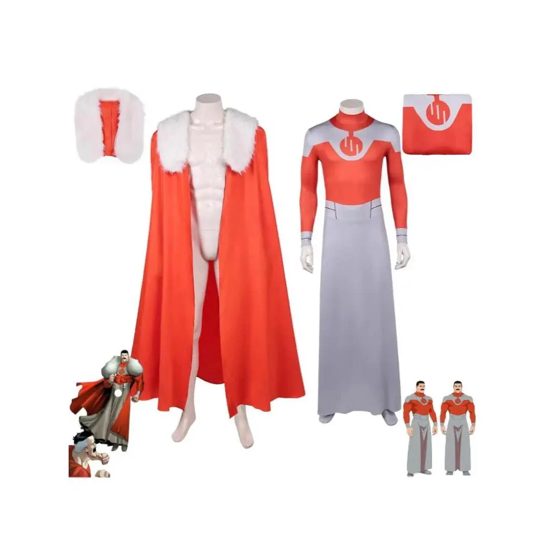 Fancy Invincible Thragg Cosplay Costume Jumpsuit Cloak Performance Disguise Outfit Adult Role-playing Halloween Carnival