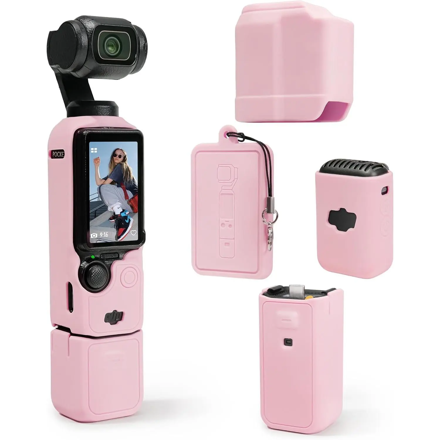 Protective Case for   Pocket 3 /  Muse Camera, Soft  Grip Cover with Screen & Mic Protection, Lightweight, Anti-Scratch, Slim Fit  Accessories for Pocket 3 ()
