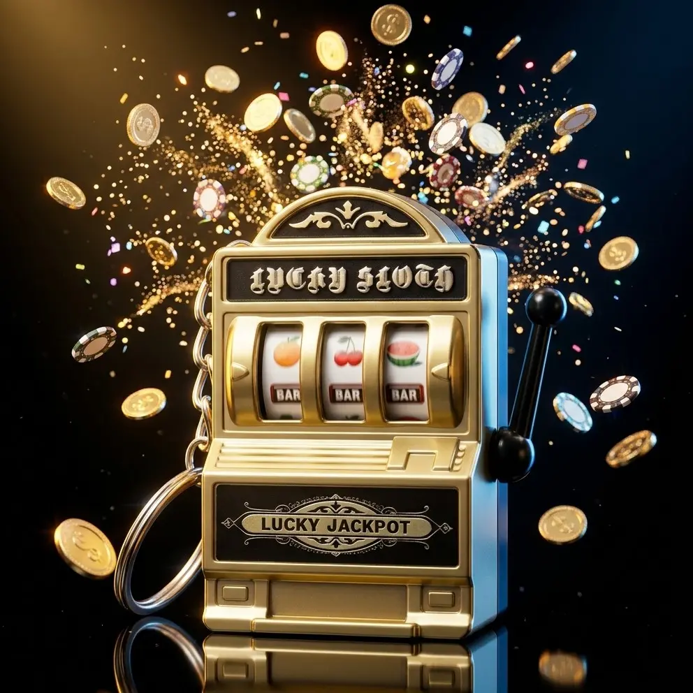 Mini Slot Machine Keychain – Playable Retro Fruit Machine, Lucky Jackpot Toy, Metal Pocket EDC Keychain Gift for Gamers & Collectors, Cool Keychains