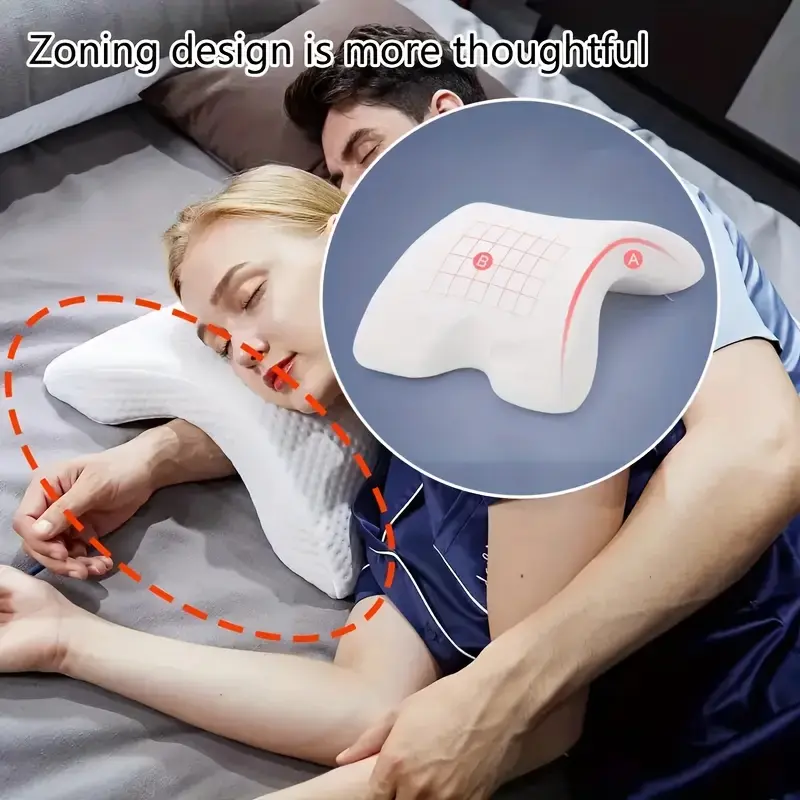 Neck Pillow for Couples - Slow-Rebound Support, U-Shaped Anti-Snoring Design with Removable Breathable Cover, Durable Structure, Comfortable Sleep Aid, High-Quality Material, Neck Pillow for Sleeping