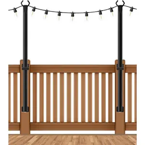 2 Pack String Light Poles,5 Ft String Light Poles for Outside with Fixing Clips,Metal Poles for Outdoor String Lights, Hanging Light Poles for Deck Fence Garden Backyard Wall Bistrofidget toys