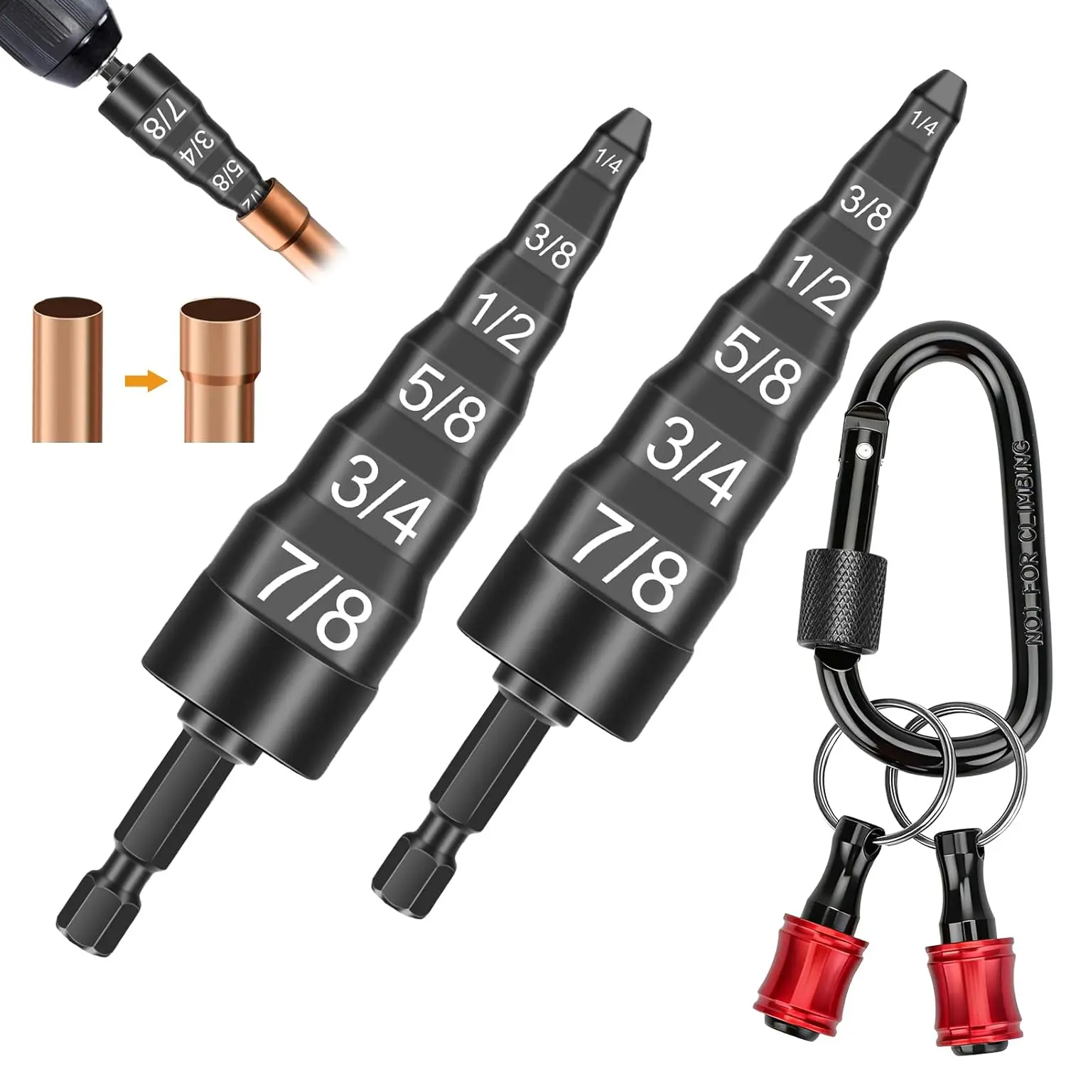 GJANSH 6 in 1 Swage Tool HVAC Repairing Set with Bit Holder, Air Conditioner Copper Tube Expander Swaging Tool with 1/4" 3/8" 1/2" 5/8" 3/4" 7/8" Bits summerwins