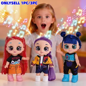 K-Pop Idol Girl Group Doll Set, Rumi Zoey Mira Cute Plush Toys, Holiday Gift, Shiny Eyes, Jointed Action Figures, Fan Collectibles, Kids Gifts, 13 Inch Handheld Figurines