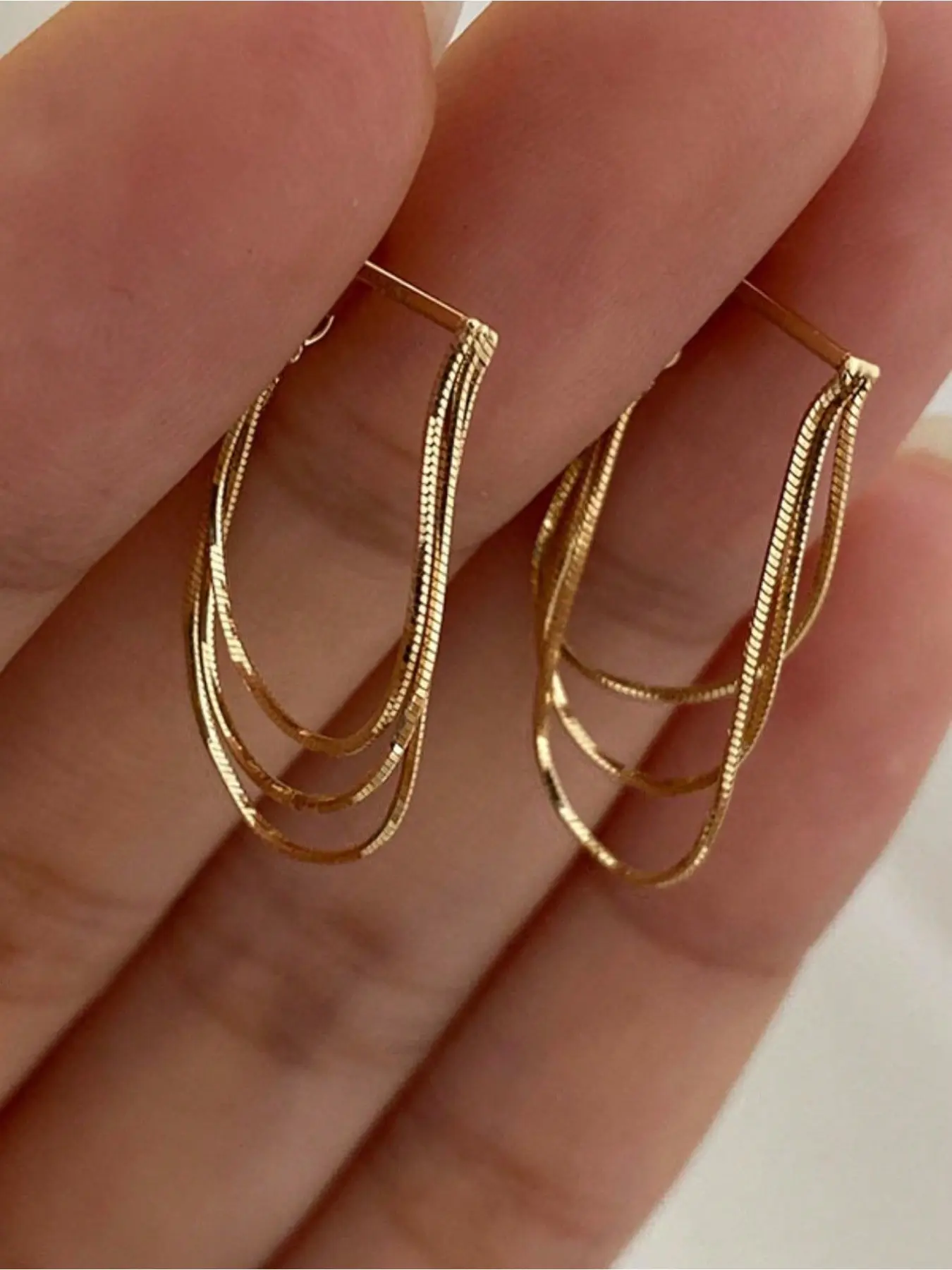 1 Pair Metal Chain Earrings, European & American Style Personalized Fashion For Women & Girls, Travel, Wedding, Party Accessories, Birthday