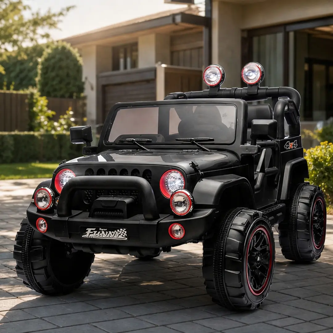 ARCH 24V Kids Ride On Electric Car with Parent Remote Control, 2WD, Rear Suspension, Trunk Storage, Pull Rod, Bluetooth, USB, Searchlight, High Low Speed, Slow Start Stop, 20in Wide Seat, for Ages 3-8, Black Polypropylene, 100-149 Lbs Capacity, Ride On Ma