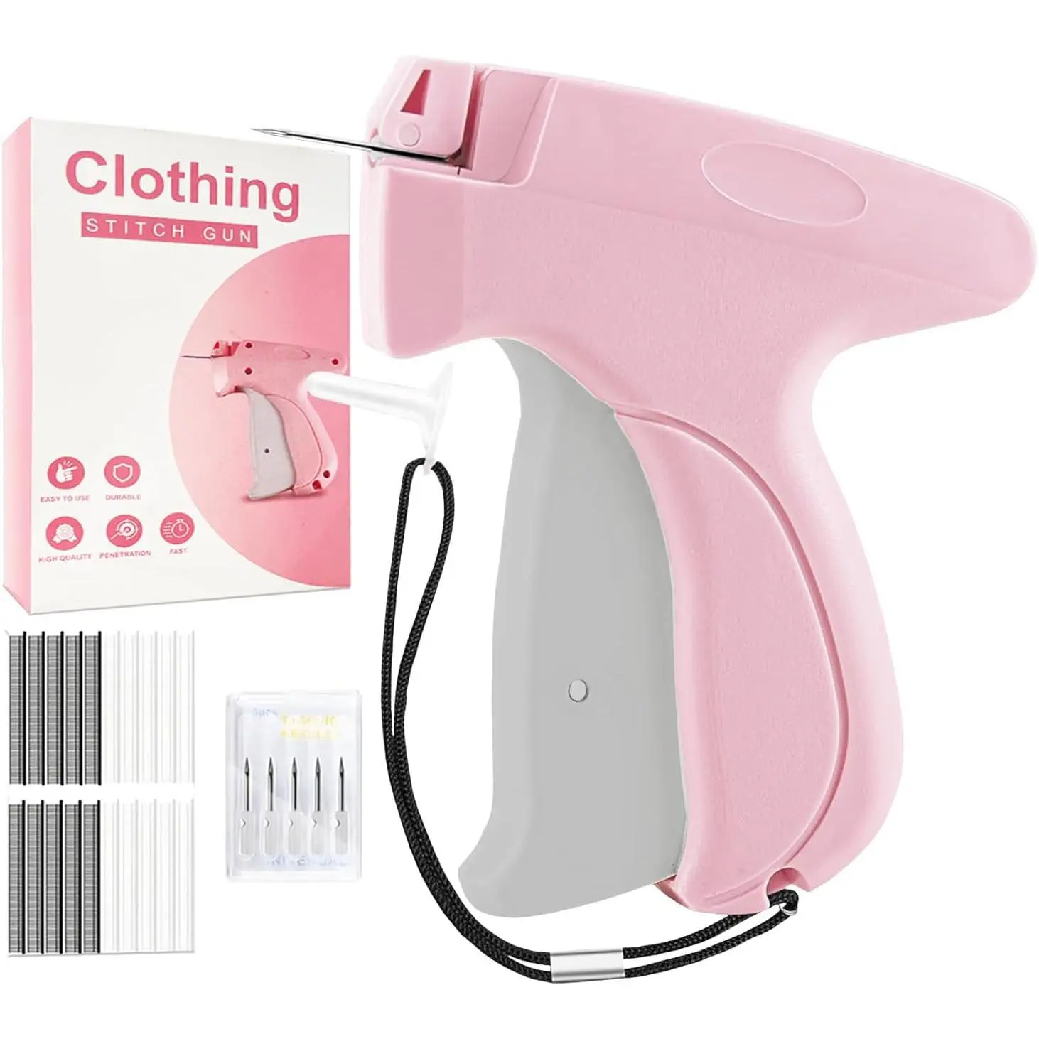 Mini Quick Clothing Fixer, Having 5 Needles, 1000 Micro Fasteners, Sewing Craft Kit for Retail Hang Price Fabric , Handheld Sewing Machine