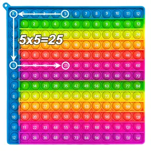 12x12 Multiplication Chart Board Games, Fun & Easy Learning! Press to Learn Times Table, STEM Math Skills Practice for Ages 3+, Home & School Teaching Resources Supplies