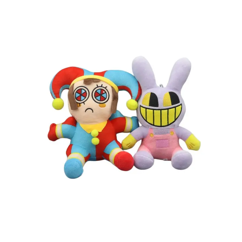 Pomni Jester Plush Toy, Cute Cartoon Rabbit Stuffed Doll, Soft Collectible Figure Toy for Boys Girls Kids & Fans