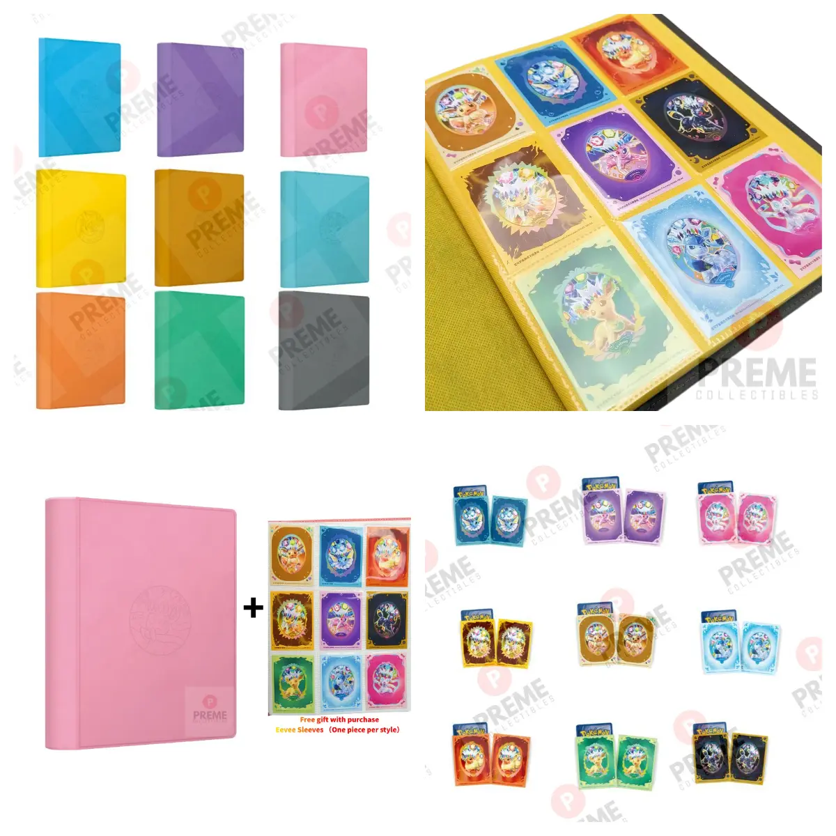 Pokémon 2026 Eeveelutions Series Trading Card Albums Bundle - Trading Card Organizer, 360-Pocket Binder, 3x3 Grid Layout, 64-Count Sleeve Protectors for TCG Players, Trading Card Binder