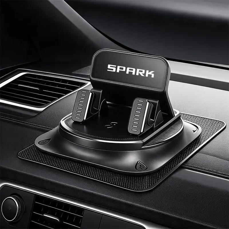 Chevrolet Spark Car Phone Holder, 360° Rotating Anti-Slip Stand, Holds Most Smartphones with Cases, Central Control Navigation