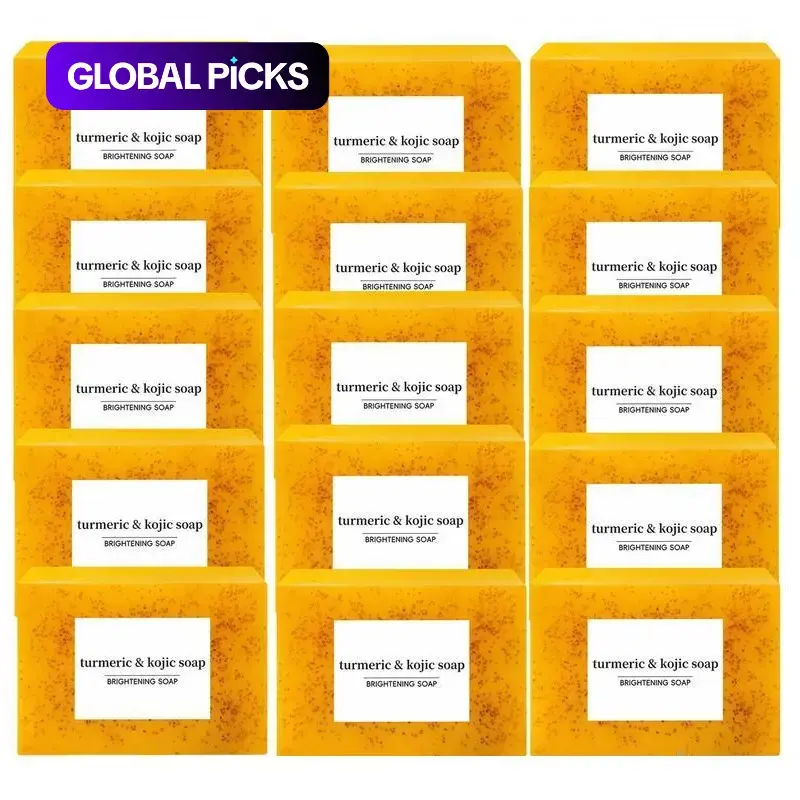 Lemon Turmeric Skincare Glycerin Shea Jojoba Soap Gift Set, 15-Piece Brightening Cleansing Facial & Body Wash, Moisturizing Body Care Oil, Daily Skin Care Kit for Men Women Natural Extract Scented Soaps #GLOBAL PICKS