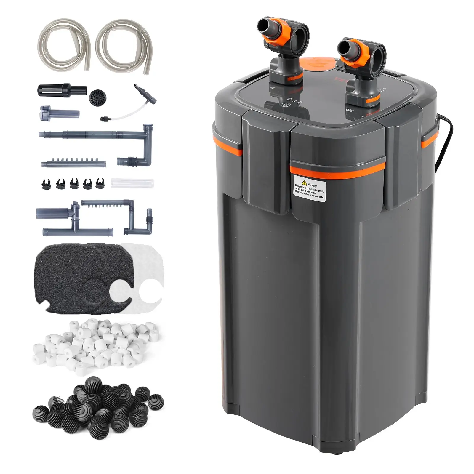 【Summerfinds】VEVOR Aquarium Filter 264GPH, 3-Stage Canister Filter 75 Gallon, Ultra-Quiet Internal Aquarium Filter with UV Protection, Submersible Power Filter with Multiple Function for Fish Tanks, 11W