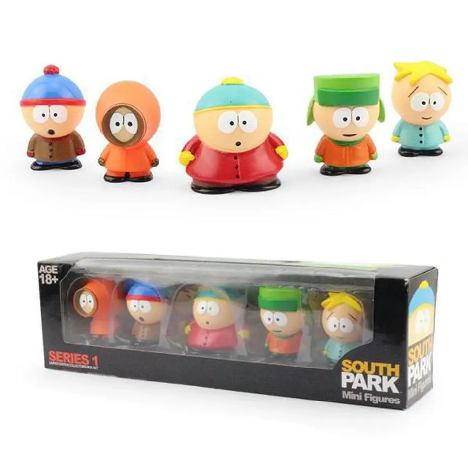 South Park Collectible Figurine Set - 5PCS 6cm Mini Figures (Stan & Eric), Novelty Gag Gifts for Kids, Home Decoration Toy