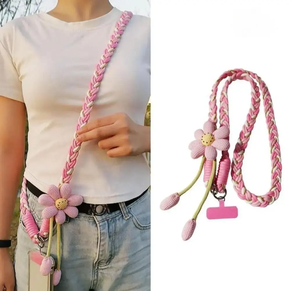 Cute Flower Print Universal Cellphone Crossbody Lanyard With Detachable Clip, Hands Free Fashion Phone Strap for iPhone, Android, Daily Travel And Teacher Gifting Use